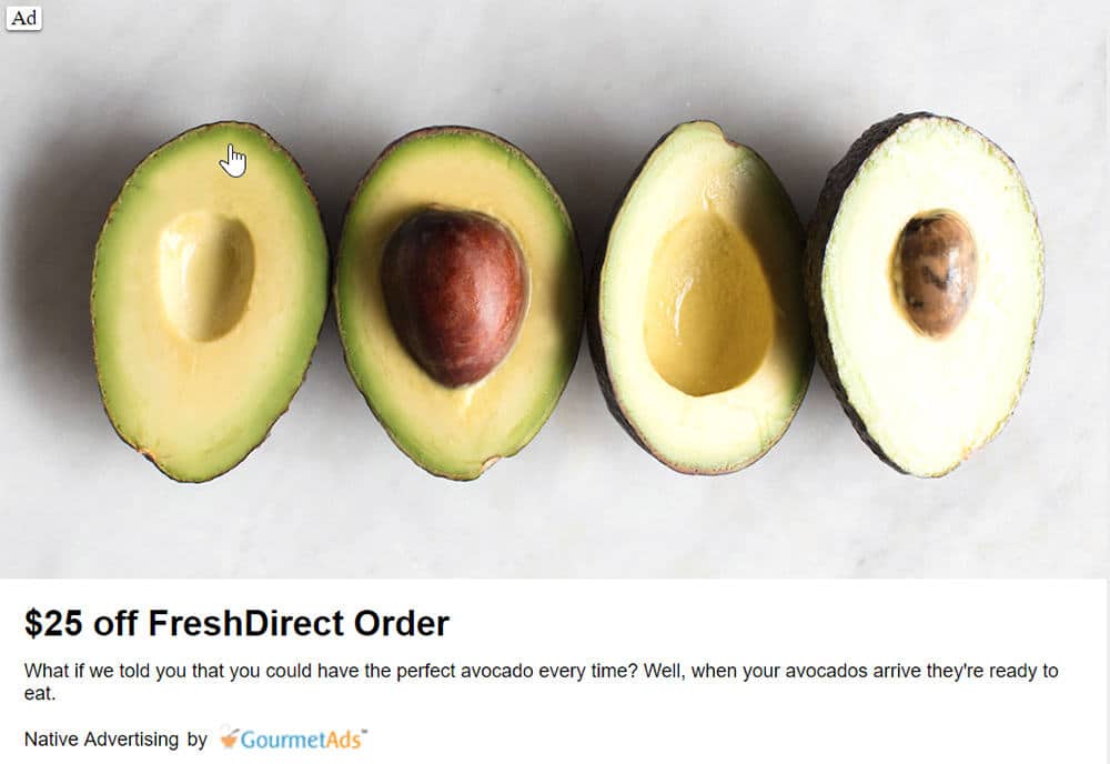 Native Advertising Examples – Freshdirect Freshdirect- Native Advertising Examples