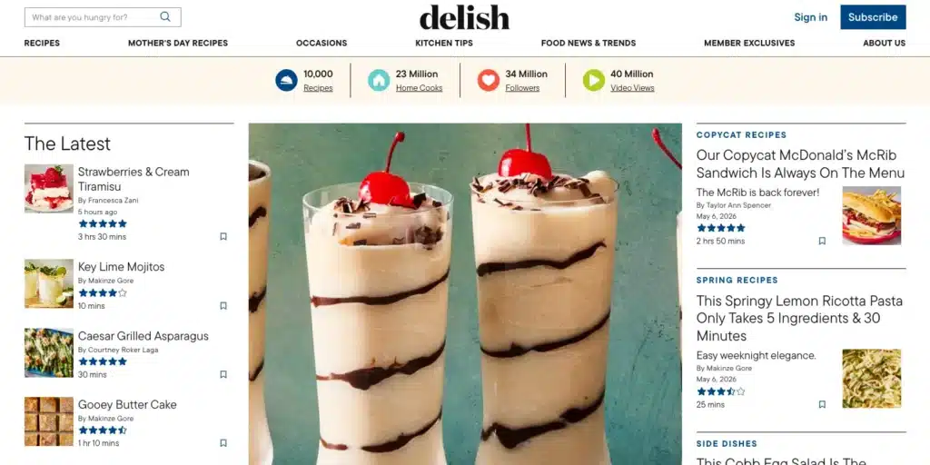 Delish.com - Top 10 Food Websites for Advertising Campaigns Delish.com - Top 10 Food Websites for Advertising Campaigns