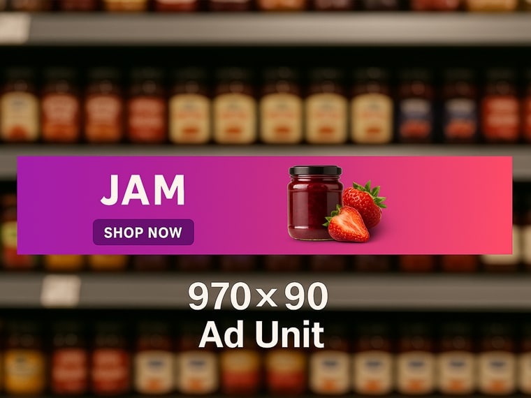 970×90 Banner Ad / Super Leaderboard Ad Unit